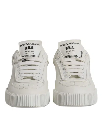 Pre-owned Dolce & Gabbana White Miami Leather Low Top Sneakers Women's Shoes ()