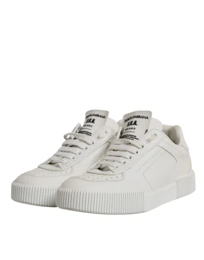 Pre-owned Dolce & Gabbana White Miami Leather Low Top Sneakers Women's Shoes ()