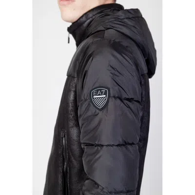 Ea7 Emporio Armani Black Polyester Jackets & Men's Coat In Black
