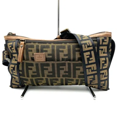 Pre-owned Fendi Brown Nylon Canvas Fanny Pack Shoulder Bag ()