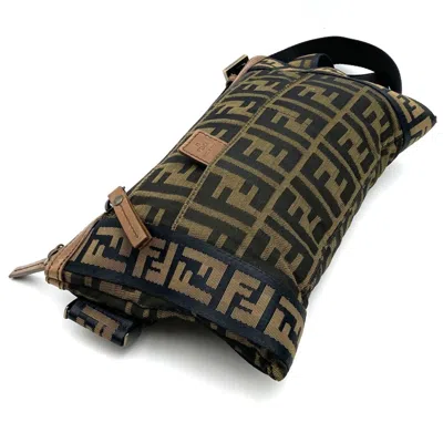 Pre-owned Fendi Brown Nylon Canvas Fanny Pack Shoulder Bag ()