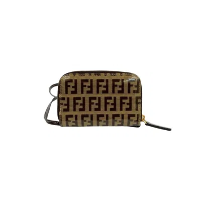 Pre-owned Fendi Brown Pvc Leather Chain/shoulder Wallet ()
