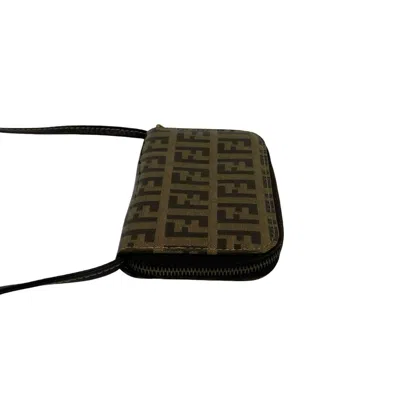 Pre-owned Fendi Brown Pvc Leather Chain/shoulder Wallet ()