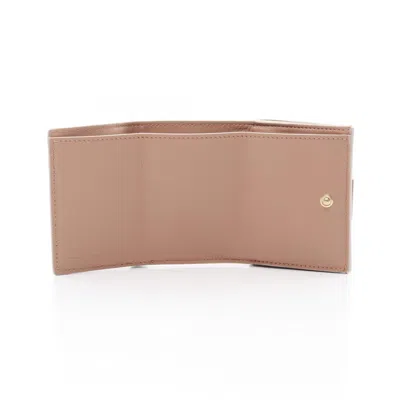 Fendi Pink Leather Wallet (tri-fold) In Brown