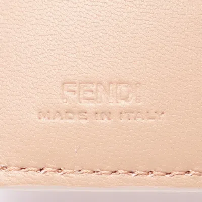 Fendi Pink Leather Wallet (tri-fold) In Brown