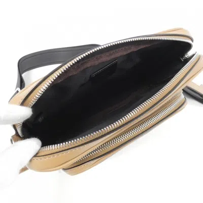 Pre-owned Fendi Sand Coated Canvas Leather Shoulder Bag ()