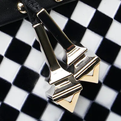 Pre-owned Givenchy Black White Leather Clutch Bag ()