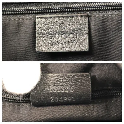 Pre-owned Gucci Abbey Black Gg Canvas Leather Messenger Bag Shoulder Bag ()