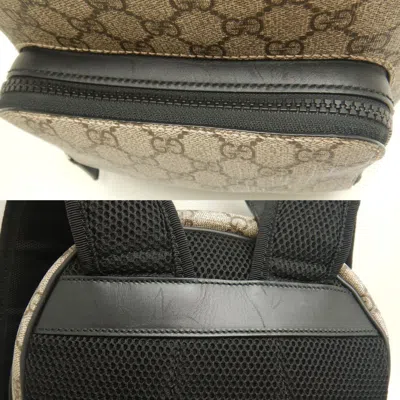 Pre-owned Gucci Beige Black Gg Supreme Backpack ()