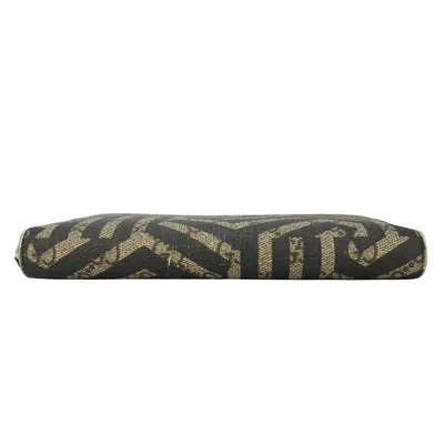 Pre-owned Gucci Beige Black Gg Supreme Long Wallet (bi-fold) () In Multi
