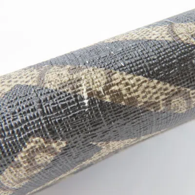 Pre-owned Gucci Beige Black Gg Supreme Long Wallet (bi-fold) () In Multi