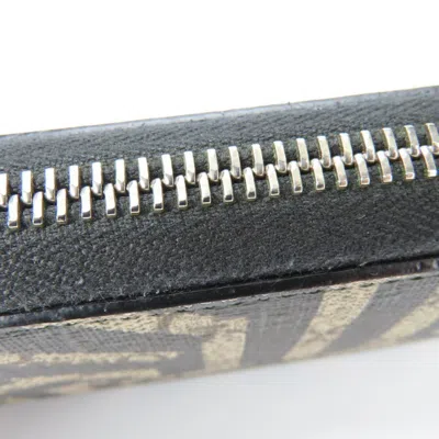 Pre-owned Gucci Beige Black Gg Supreme Long Wallet (bi-fold) () In Multi