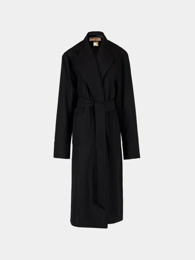 Dorso The Gessato Wool Robe Size: S