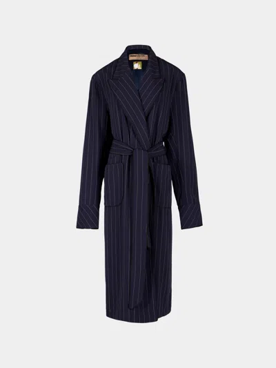 Dorso The Gessato Wool Robe Size: L