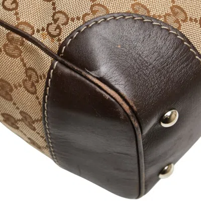 Pre-owned Gucci Beige Multi-color Canvas Leather Tote Bag ()