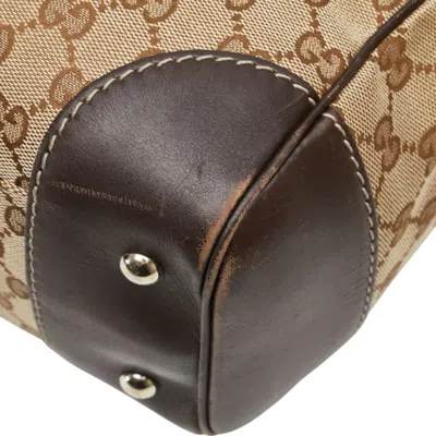 Pre-owned Gucci Beige Multi-color Canvas Leather Tote Bag ()