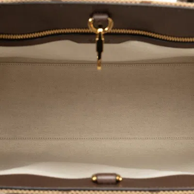 Pre-owned Gucci Beige Multi-color Canvas Leather Shoulder Bag Tote Bag ()