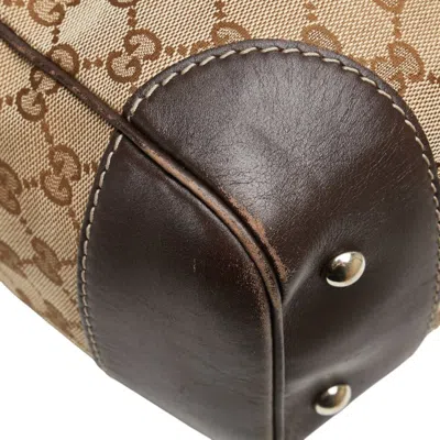 Pre-owned Gucci Beige Multi-color Canvas Leather Tote Bag ()