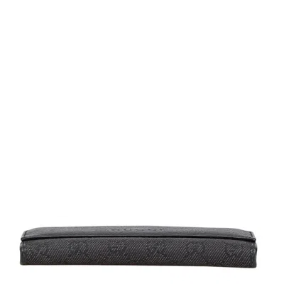 Pre-owned Gucci Black Canvas Leather Long Wallet (bi-fold) ()