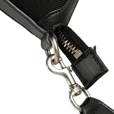 Pre-owned Gucci Black Canvas Leather Shoulder Bag Tote Bag ()