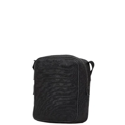 Pre-owned Gucci Black Gg Canvas Leather Shoulder Bag ()