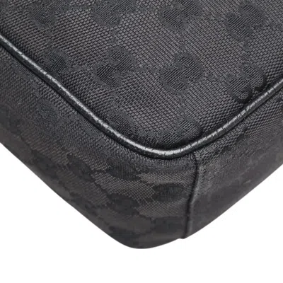 Pre-owned Gucci Black Gg Canvas Leather Shoulder Bag ()