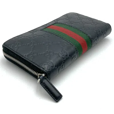 Pre-owned Gucci Black Gg Canvas Long Wallet (bi-fold) ()