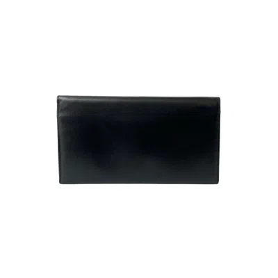 Pre-owned Gucci Black Green Red Color Leather Long Wallet (tri-fold) () In Multi