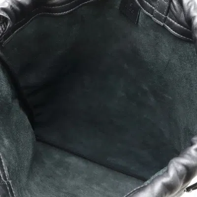Pre-owned Gucci Black Green Red Color Leather Backpack ()
