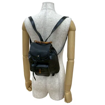 Pre-owned Gucci Black Leather Backpack ()