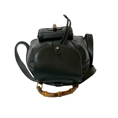 Pre-owned Gucci Black Leather Backpack ()