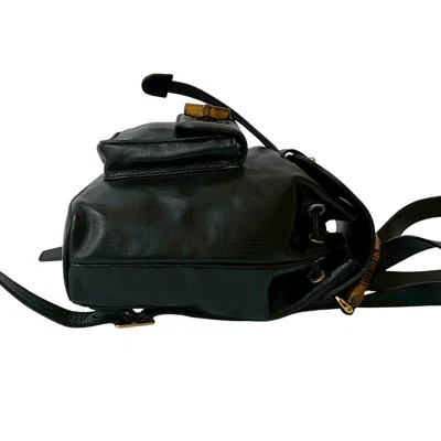 Pre-owned Gucci Black Leather Backpack ()