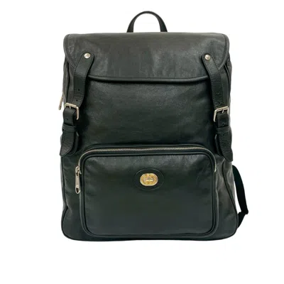 Pre-owned Gucci Black Leather Backpack ()