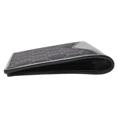 Pre-owned Gucci Black Leather Canvas Long Bill Wallet (bi-fold) ()