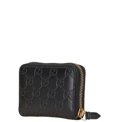 Pre-owned Gucci Black Leather Coin Purse/coin Case ()