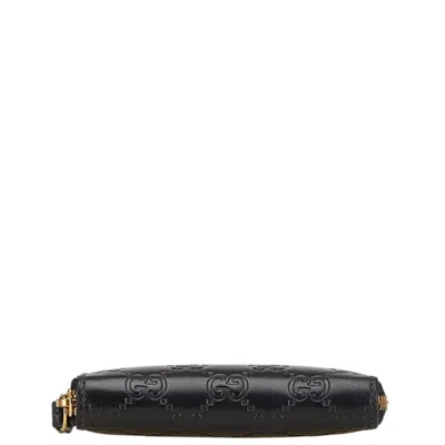 Pre-owned Gucci Black Leather Coin Purse/coin Case ()