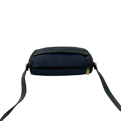 Pre-owned Gucci Black Navy Leather Pvc Pochette Shoulder Bag ()