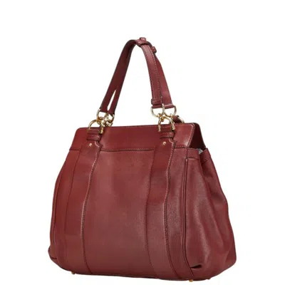 Pre-owned Gucci Bordeaux Leather Tote Bag ()