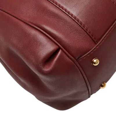 Pre-owned Gucci Bordeaux Leather Tote Bag ()
