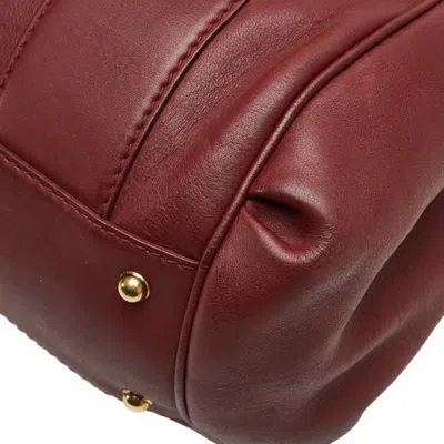 Pre-owned Gucci Bordeaux Leather Tote Bag ()