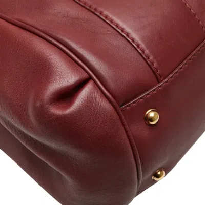 Pre-owned Gucci Bordeaux Leather Tote Bag ()