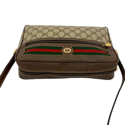 Pre-owned Gucci Brown Green Red Color Leather Pvc Shoulder Bag ()
