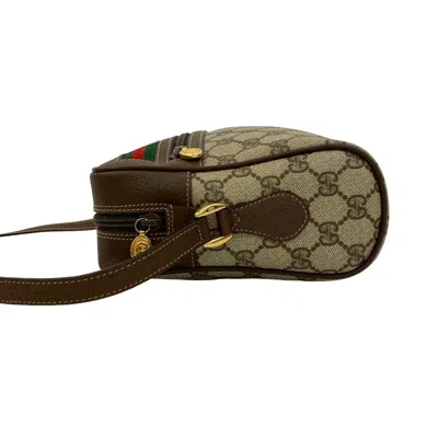 Pre-owned Gucci Brown Green Red Color Leather Pvc Shoulder Bag ()