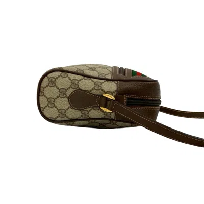 Pre-owned Gucci Brown Green Red Color Leather Pvc Shoulder Bag ()
