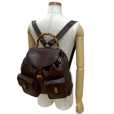 Pre-owned Gucci Brown Leather Backpack ()