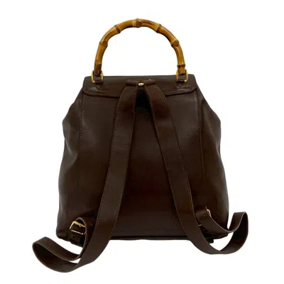 Pre-owned Gucci Brown Leather Backpack ()