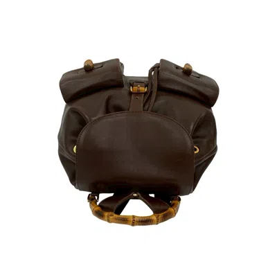 Pre-owned Gucci Brown Leather Backpack ()