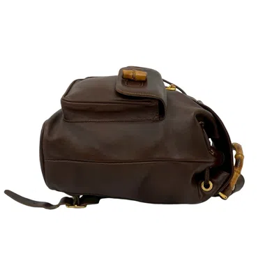 Pre-owned Gucci Brown Leather Backpack ()