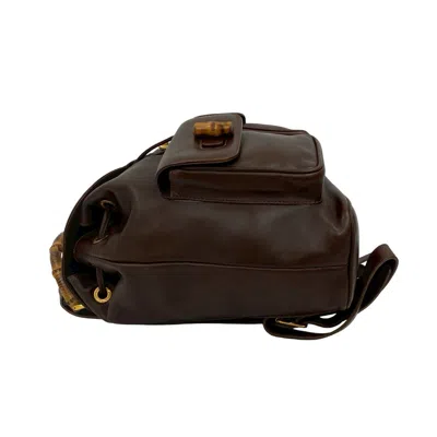 Pre-owned Gucci Brown Leather Backpack ()