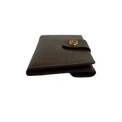Pre-owned Gucci Brown Leather Long Wallet (bi-fold) ()